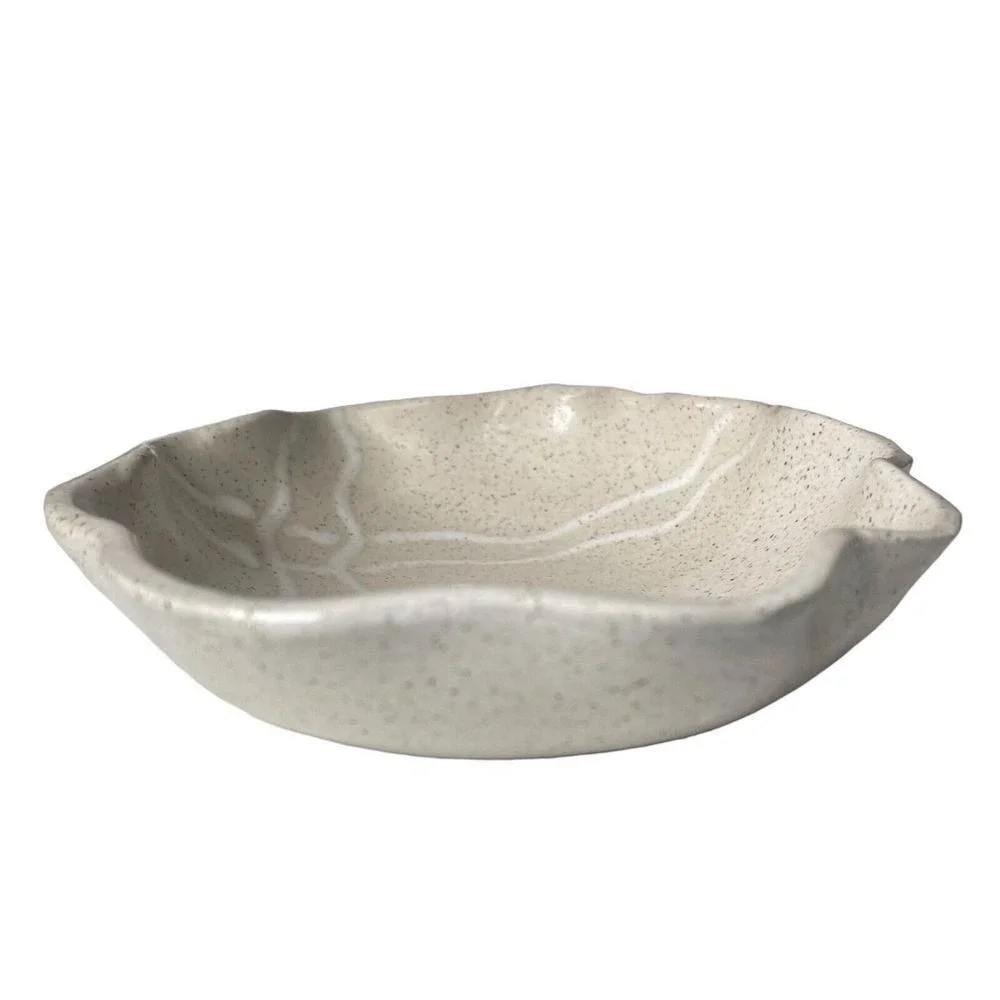 Signed Studio‎ Pottery Ceramic Bowl Decorative Beige Speckled Dish